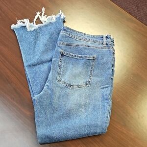 Waverly midrise slim flare Distressed Jeans